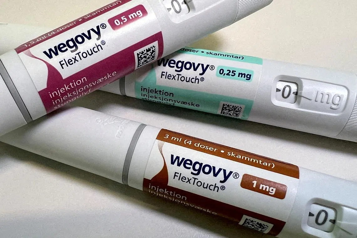 Injection pens of Novo Nordisk's weight-loss drug Wegovy.