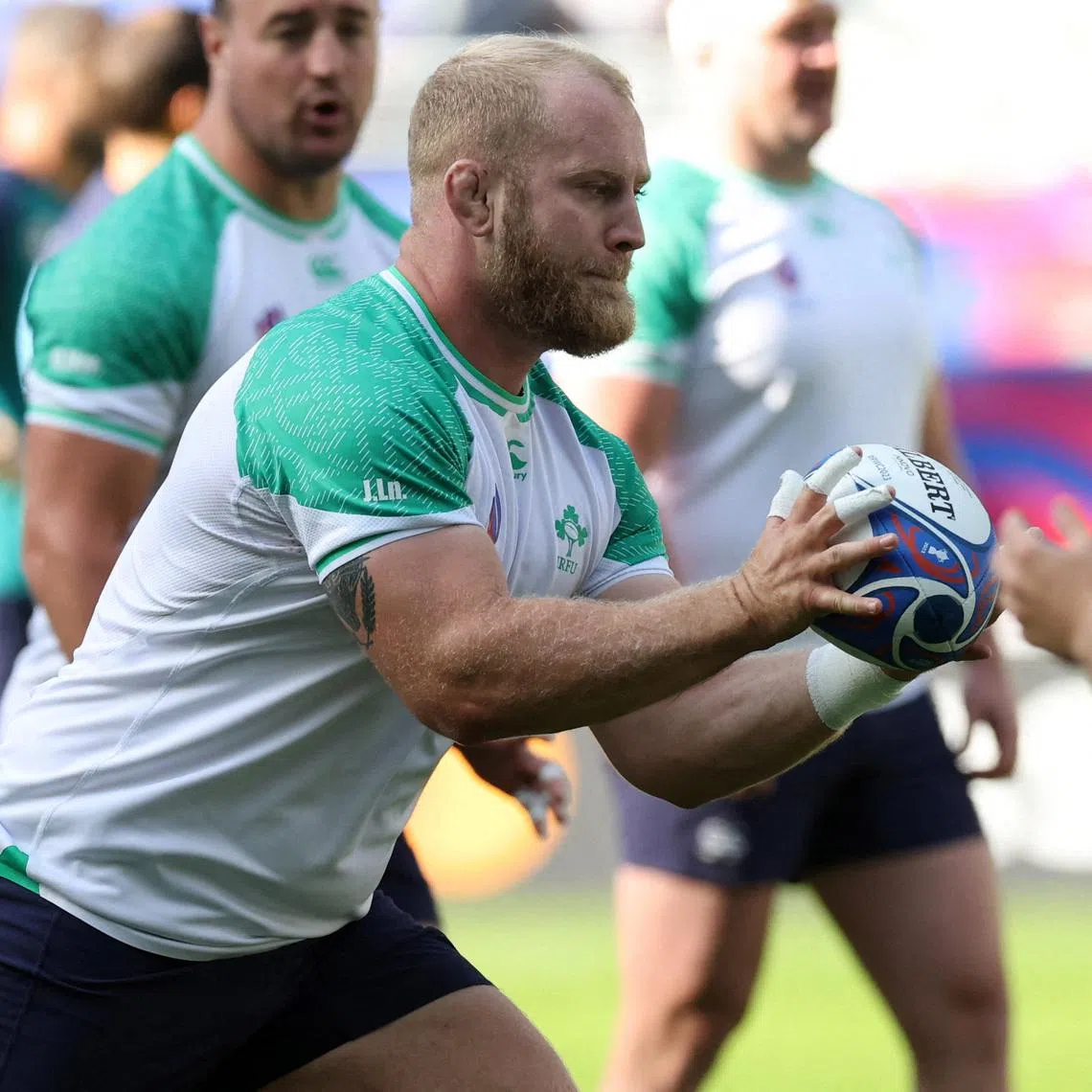 Rugby Union - Rugby World Cup 2023 - Ireland Training - Stade de France, Saint-Denis, France - October 6, 2023 Ireland's Jeremy Loughman during training REUTERS/Stephanie Lecocq