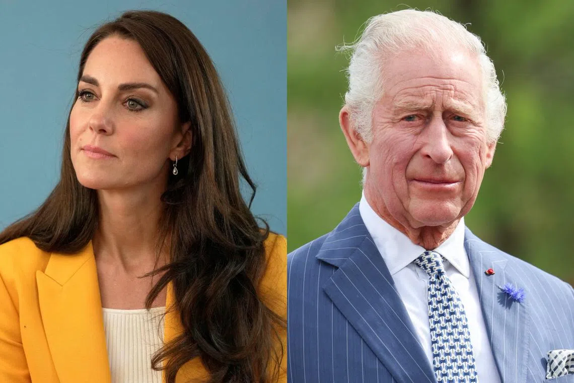 Britain's Kate, Princess of Wales, is hospitalised after undergoing abdominal surgery, while King Charles  is to undergo a treatment for an enlarged prostate.