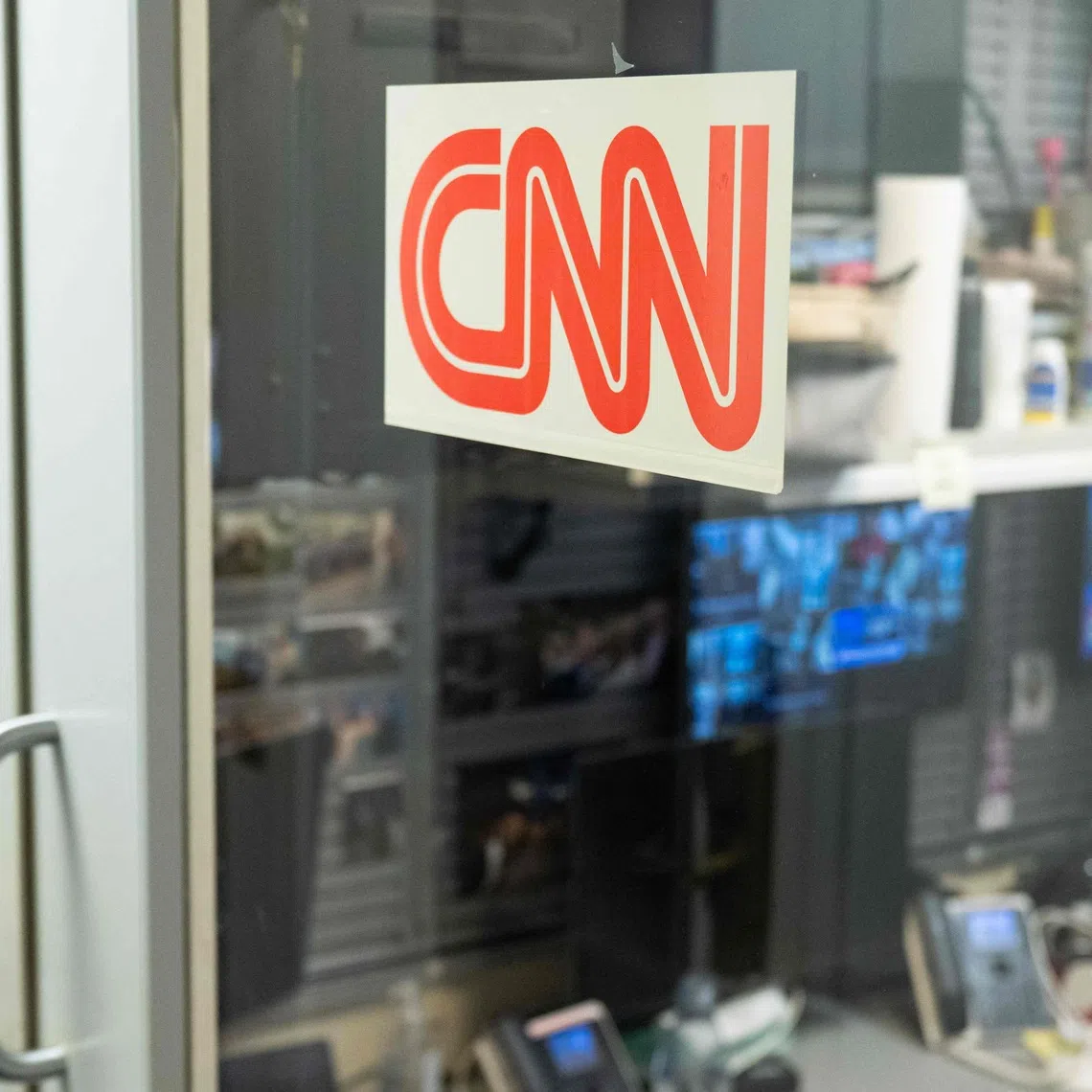 CNN’s broadcast booth is seen in the press area of the White House in Washington DC, on Sept 18.