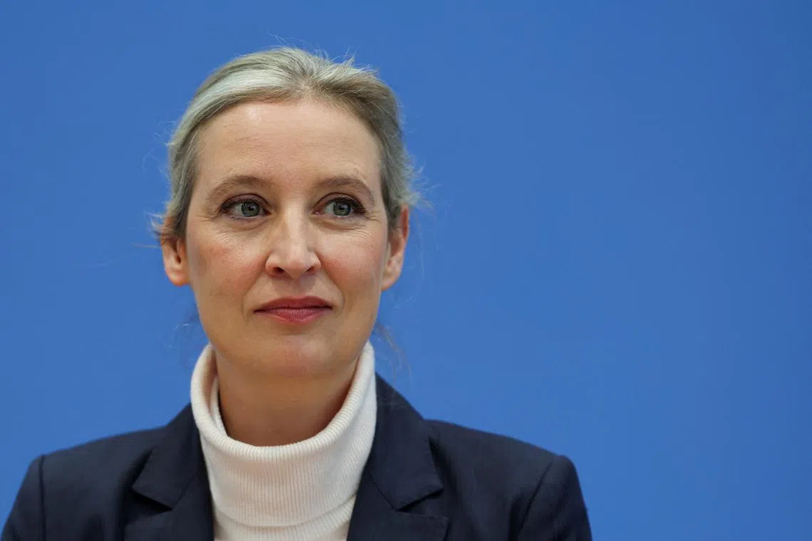 Co-leader of the far-right Alternative for Germany (AfD) party Alice Weidel attends a press conference after the German general election in Berlin, Germany February 24, 2025. REUTERS/Wolfgang Rattay