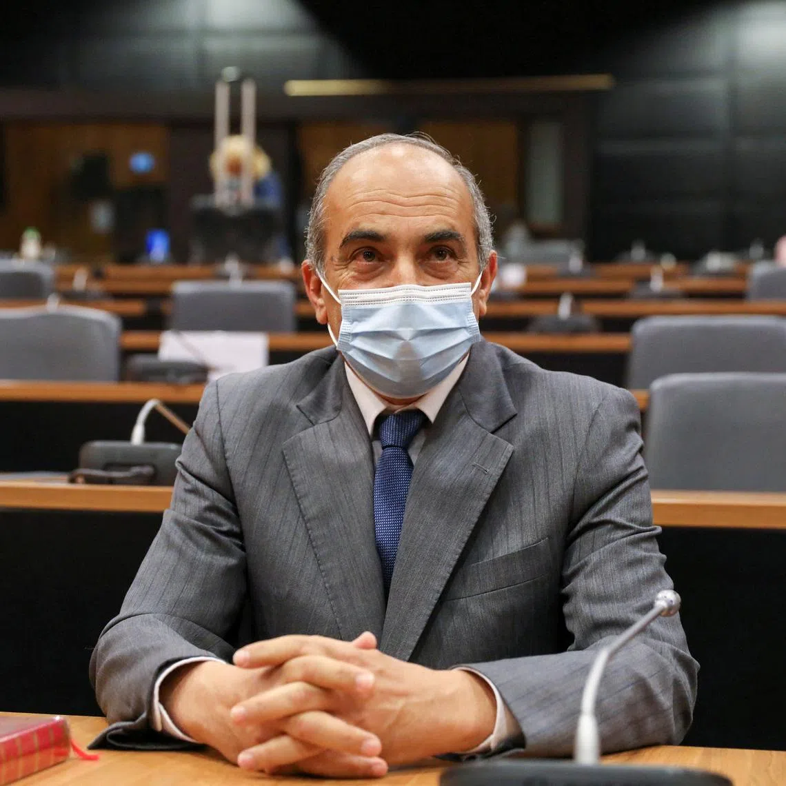 FILE PHOTO: Former Cyprus parliamentary speaker Demetris Syllouris attends a deposition to the investigating committee on Cyprus passports, in Nicosia, Cyprus April 28, 2021. REUTERS/Yiannis Kourtoglou/File Photo