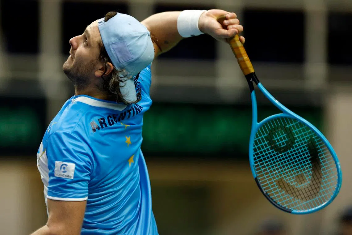 Tennis - Davis Cup - Qualifiers - South Korea v Argentina - Gijang Gymnasium, Busan, South Korea - February 8, 2026 Argentina's Marco Trungelliti in action during his match against South Korea's Hyeon Chung REUTERS/Kim Soo-Hyeon/File Photo