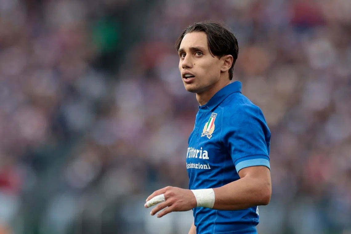 Rugby Union - Six Nations Championship - Italy v France - Stadio Olimpico, Rome, Italy - February 23, 2025 Italy's Ange Capuozzo REUTERS/Remo Casilli