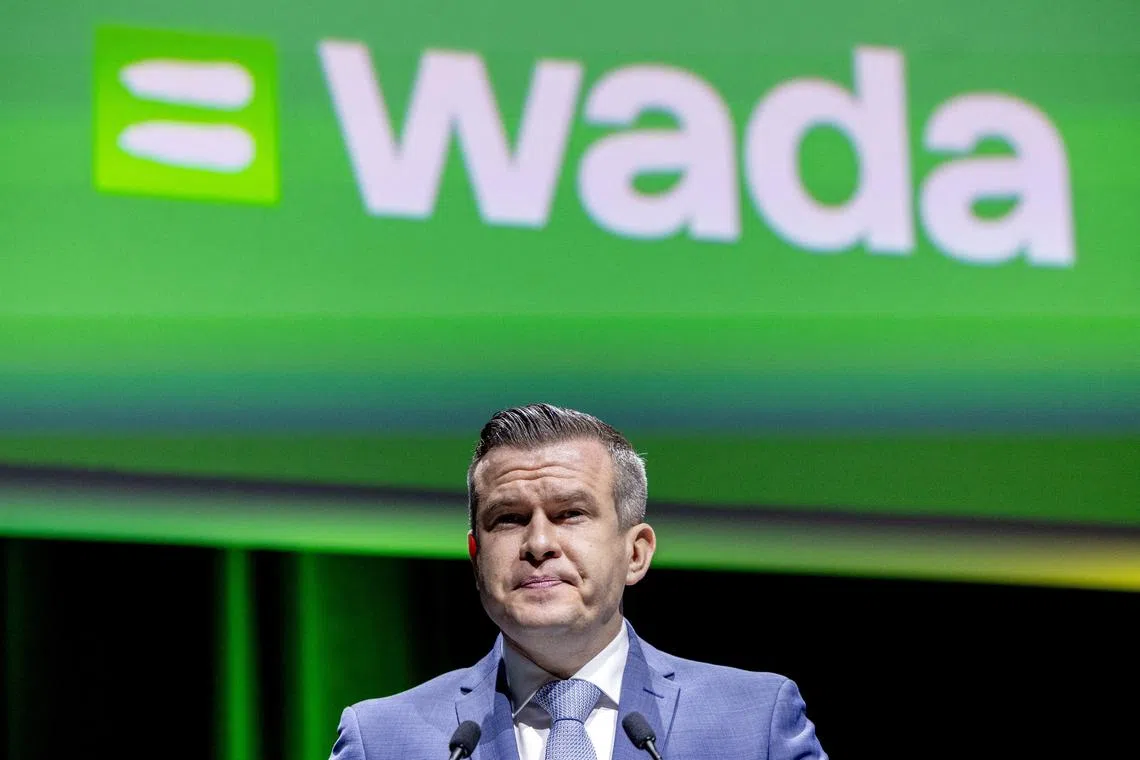 World Anti-Doping Agency (WADA) President, Witold Banka attends the World Anti-Doping Agency Symposium in Lausanne, Switzerland, March 12, 2024. REUTERS/Denis Balibouse