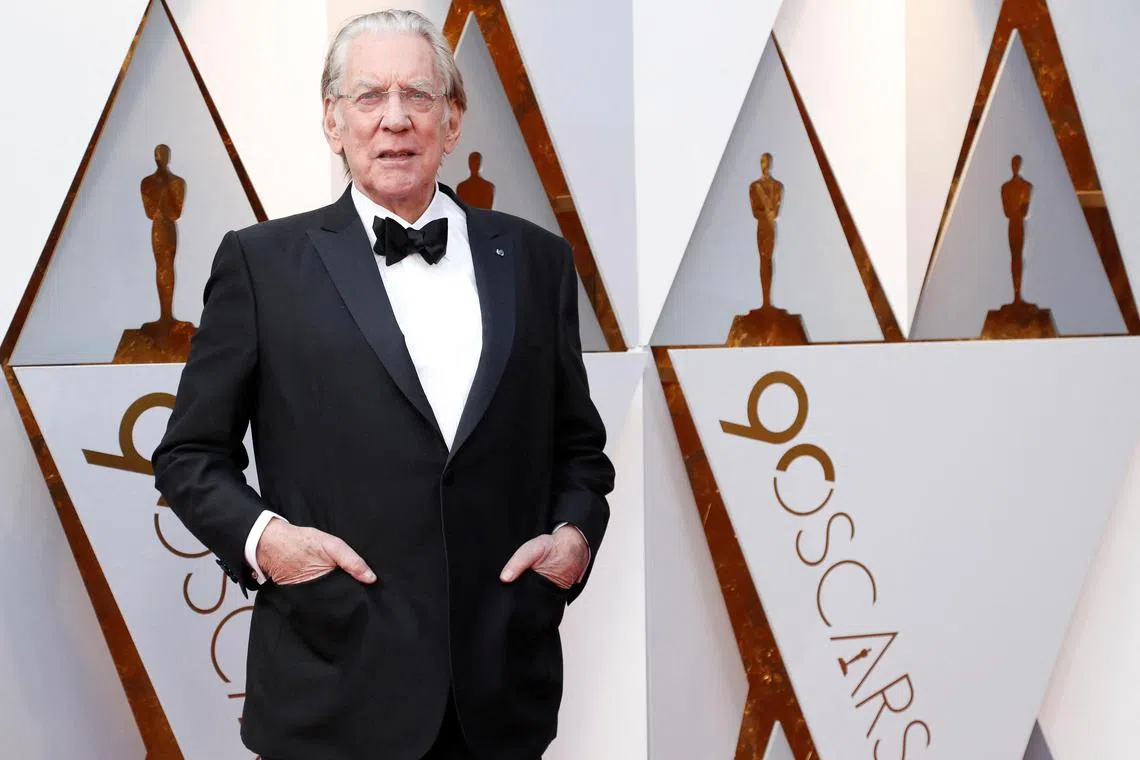 Donald Sutherland arriving at the 90th Academy Awards in Hollywood, California, on March 4, 2018.