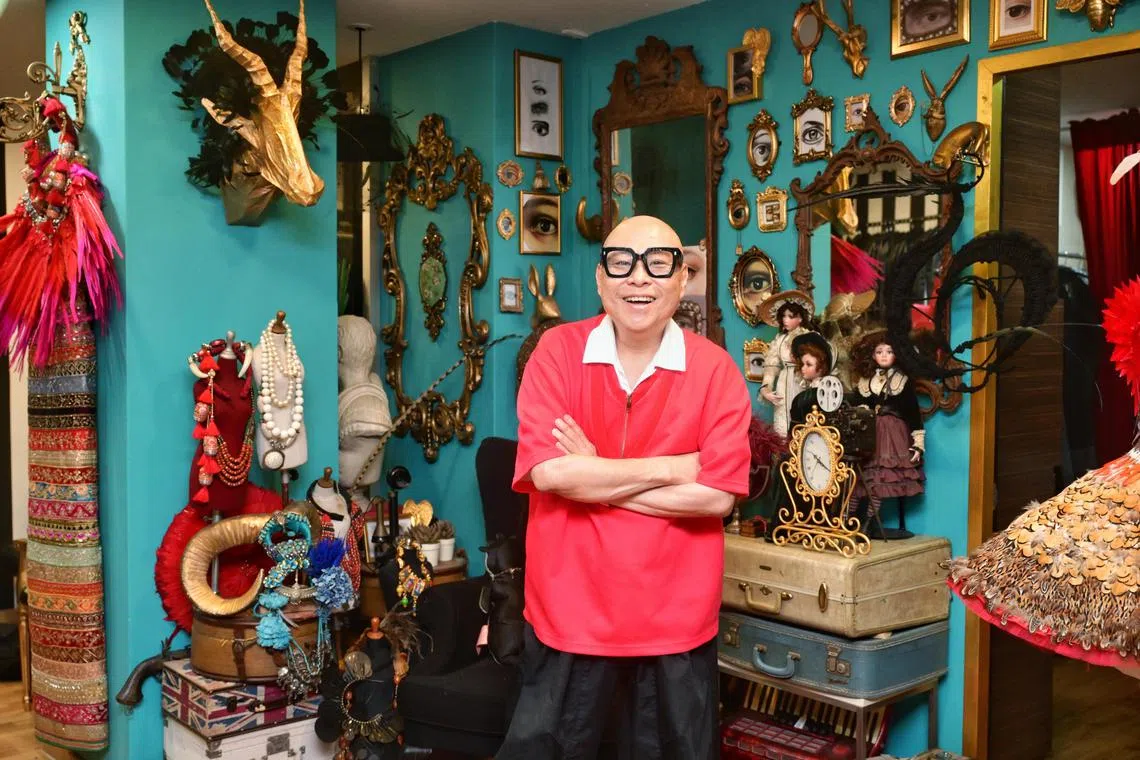 Local couturier Frederick Lee at his studio on April 8, 2025. 
