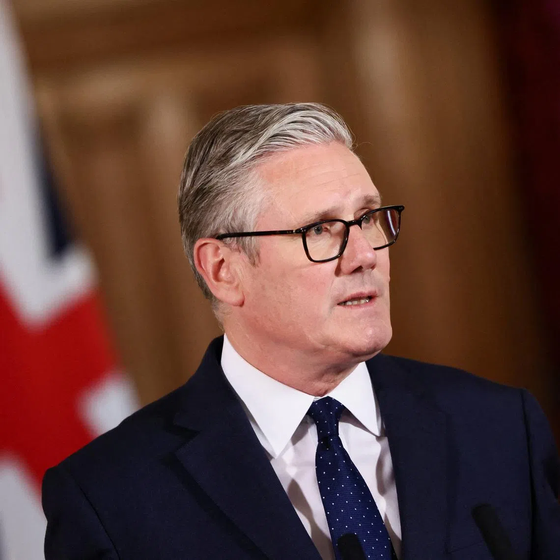 British Prime Minister Keir Starmer gives a media statement at Downing Street in London, Britain, April 30, 2026. REUTERS/Jack Taylor/File photo