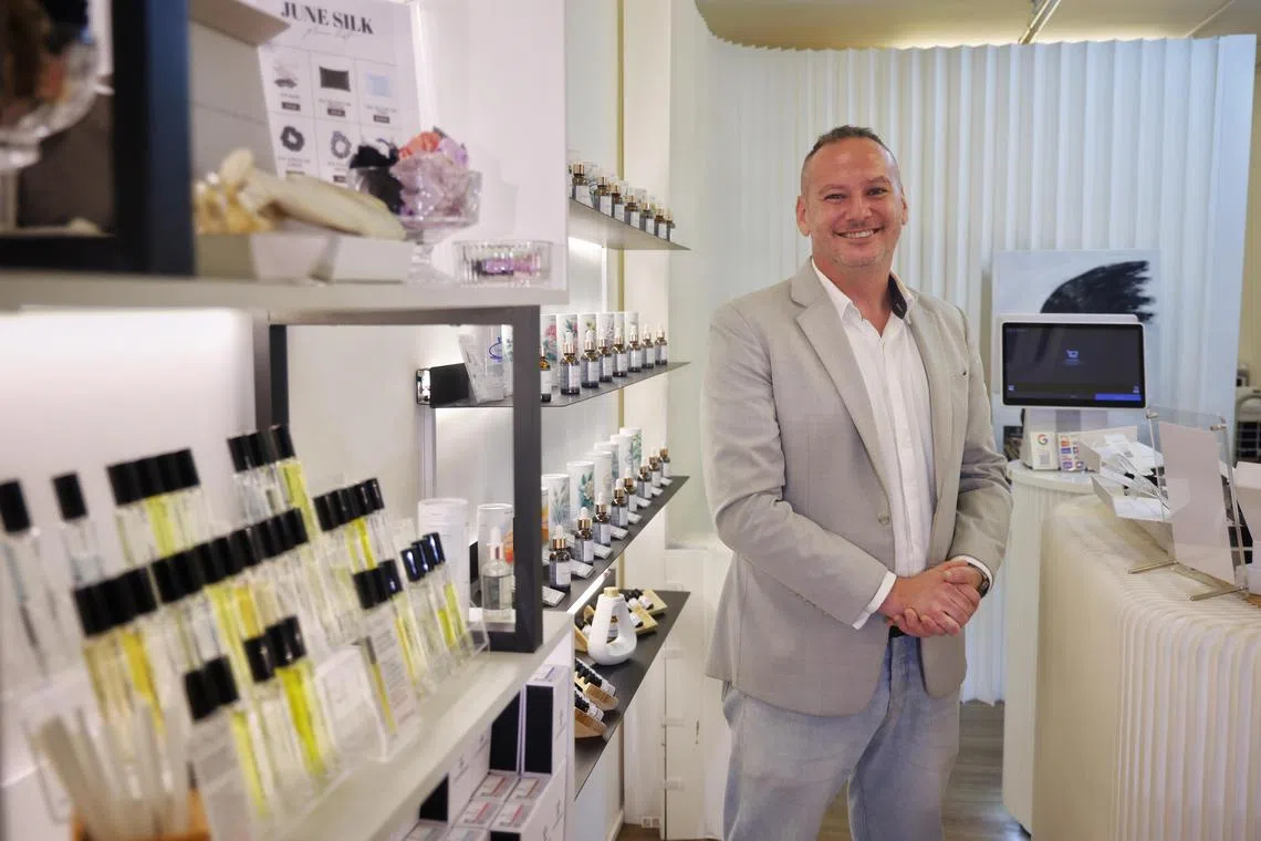 ST20241227_202468400828/samoney/Jason Quah

Dayyan James, who is also known as DJ, the owner and creative force behind CocosBotanica pictured at his store on Dec 27, 2024. ST PHOTO: JASON QUAH