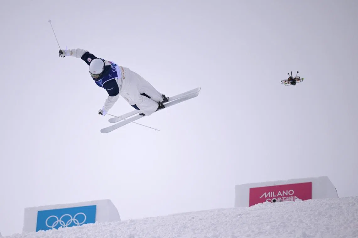 Milano Cortina 2026 Olympics - Freestyle Skiing - Men's Moguls Qualification 1 - Livigno Aerials & Moguls Park, Livigno, Italy - February 10, 2026. Ikuma Horishima of Japan in action during the Men's Moguls Qualification 1 REUTERS/Dylan Martinez