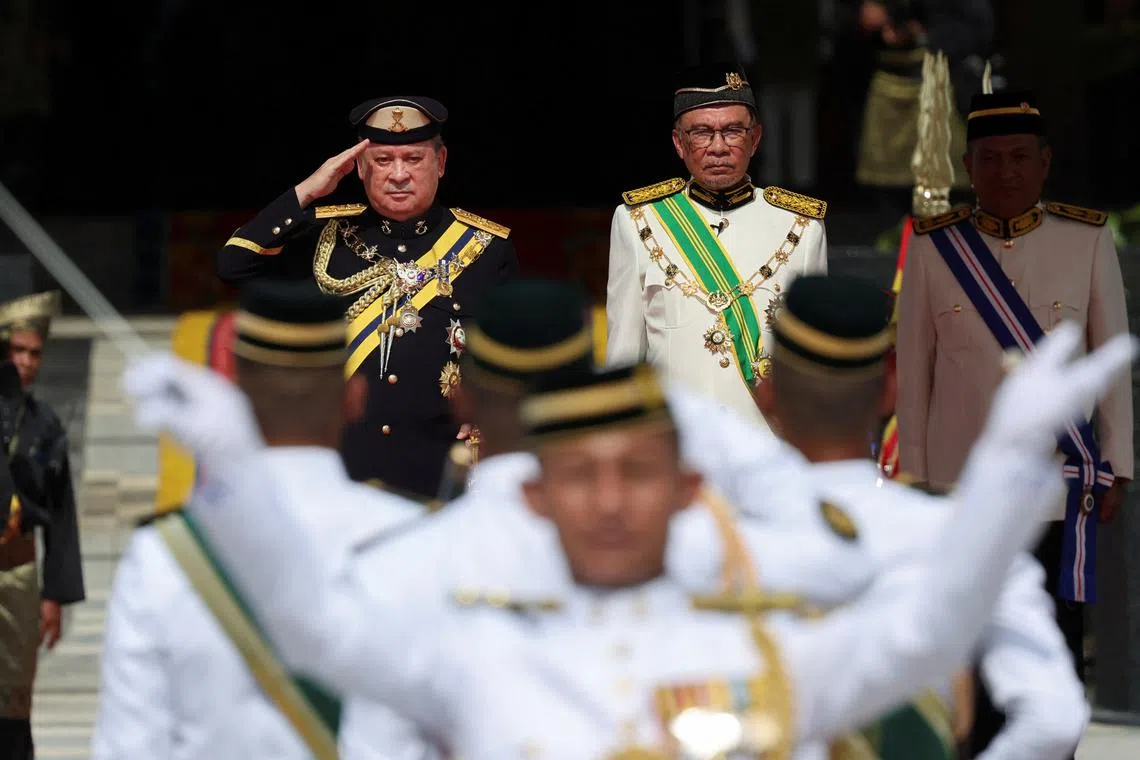 Preliminary investigations showed the existence of threats against Malaysia’s King, Sultan Ibrahim Iskandar (left), and Prime Minister Anwar Ibrahim, VIPs and the top leadership of the police.
