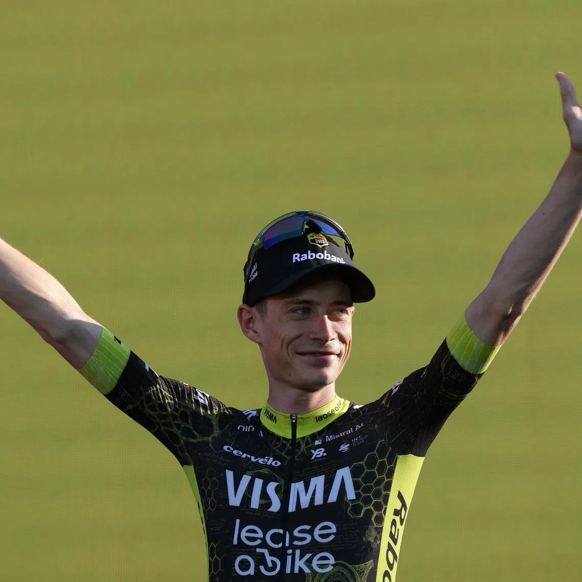 Cycling - Tour de France - Previews - Hospital Sant Pau, Barcelona, Spain - July 2, 2026  Team Visma | Lease a Bike's Jonas Vingegaard during the presentation REUTERS/Gonzalo Fuentes