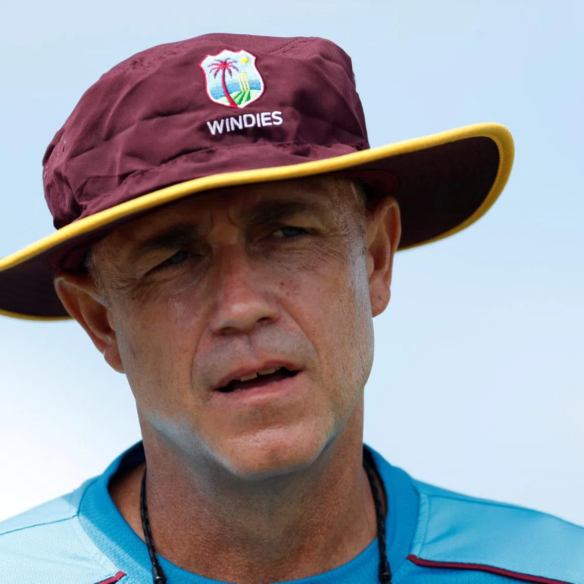 FILE PHOTO: Cricket - West Indies Nets - Sir Vivian Richards Stadium, North Sound, Antigua and Barbuda - January 30, 2019   West Indies Head Coach Richard Pybus talks to the media    Action Images via Reuters/Paul Childs/File Photo