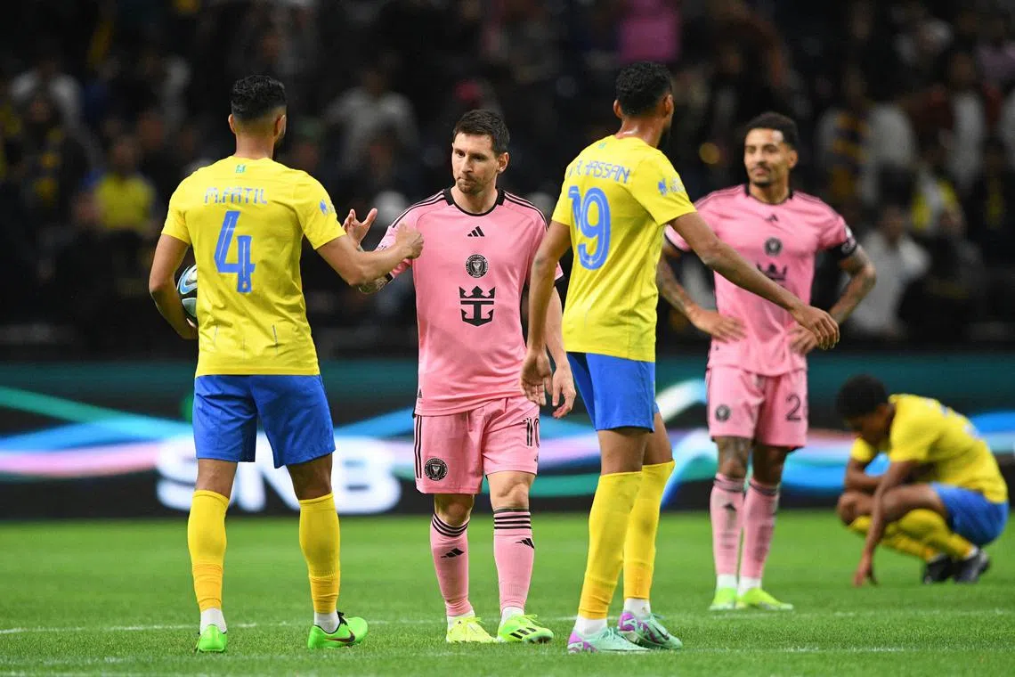 Inter Miami's Lionel Messi after the friendly match against Cristiano Ronaldo's Al-Nassr, in which he came on as a late substitute.