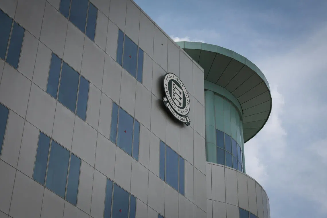 ST20231027_202390841381: Gin Tay/Pixgeneric/ Generic photo of facade of CPF on Oct 27, 2023. Can use for stories on CPF, retirement, medisave, special account, ordinary account,