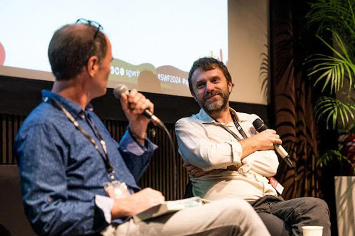 cxswf - Moderator Barrie Sherwood with Italian author Paolo Giordano (right)



PHOTO: THE ARTS HOUSE