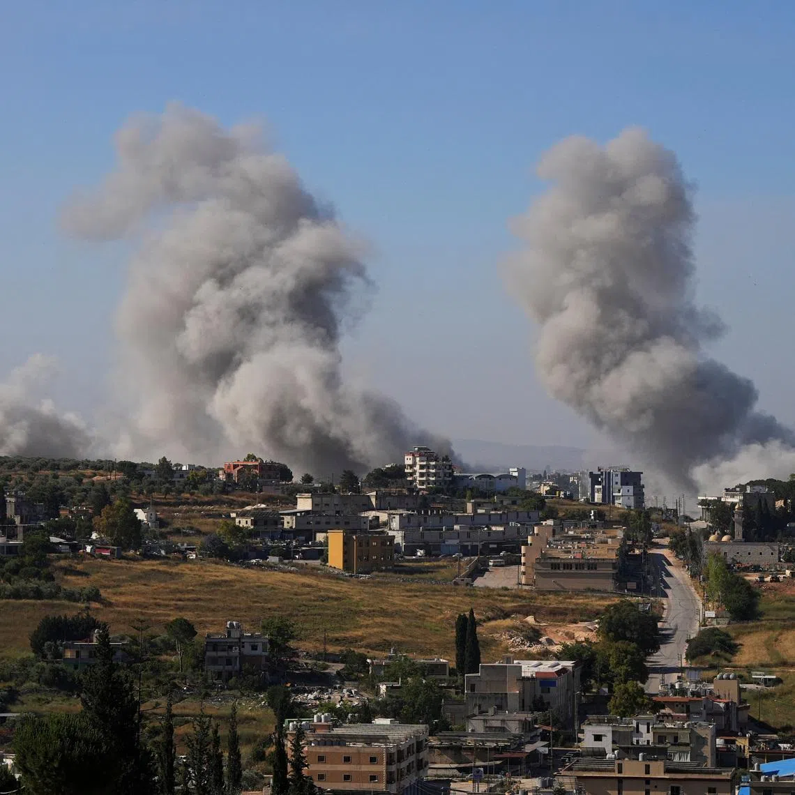 Smoke billowing from southern Lebanon following an Israeli strike on June 20.