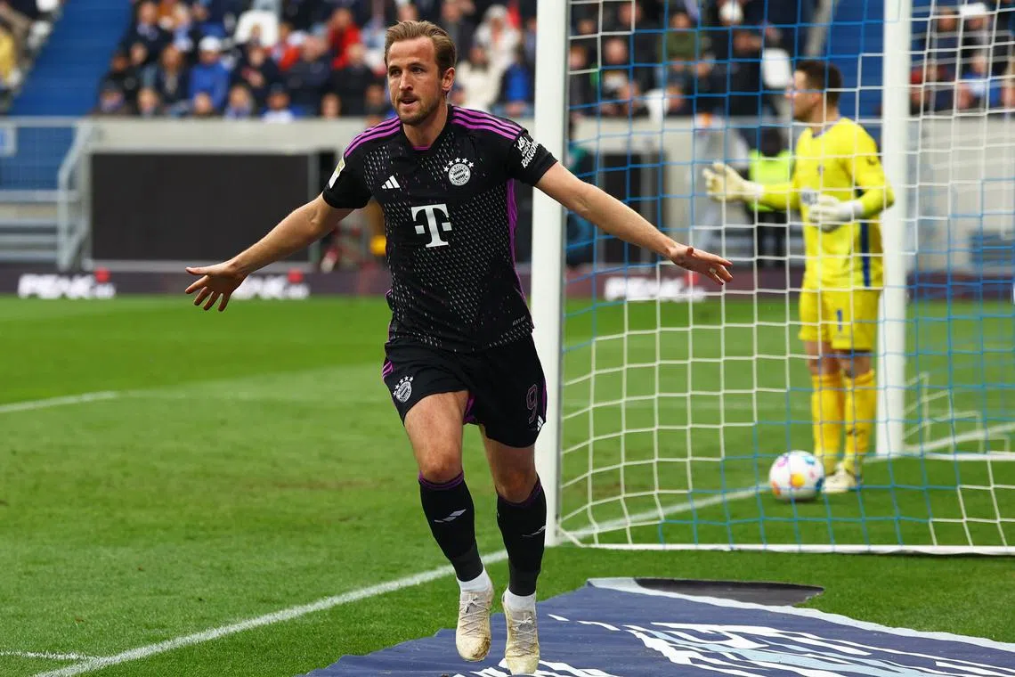 Soccer Football - Bundesliga - SV Darmstadt 98 v Bayern Munich - Merck-Stadion am Bollenfalltor, Darmstadt, Germany - March 16, 2024 Bayern Munich's Harry Kane celebrates scoring their second goal REUTERS/Kai Pfaffenbach