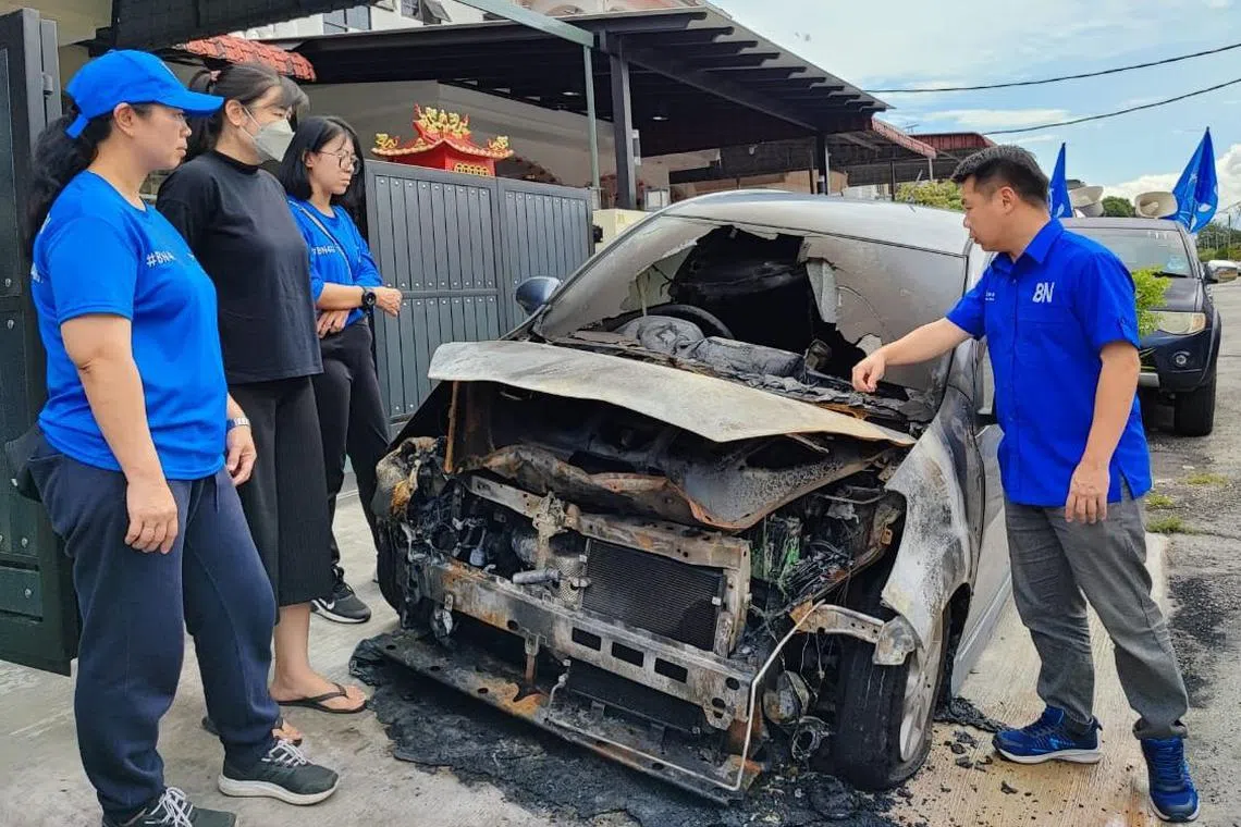 A family in Ipoh is pleading to loansharks from Singapore to stop harassing her family after her car was set on fire.