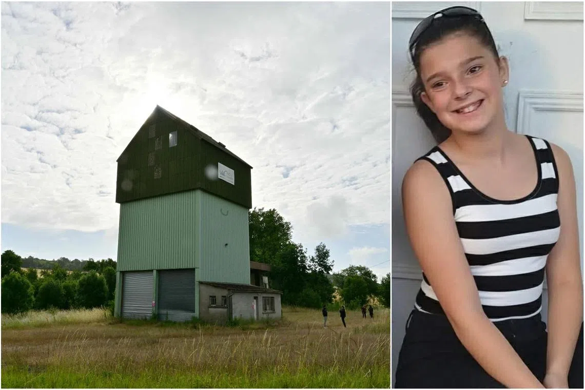 The agricultural silo in Puycasquier, France, where search teams found the body of a child believed to be the missing 11-year-old Lyhanna.