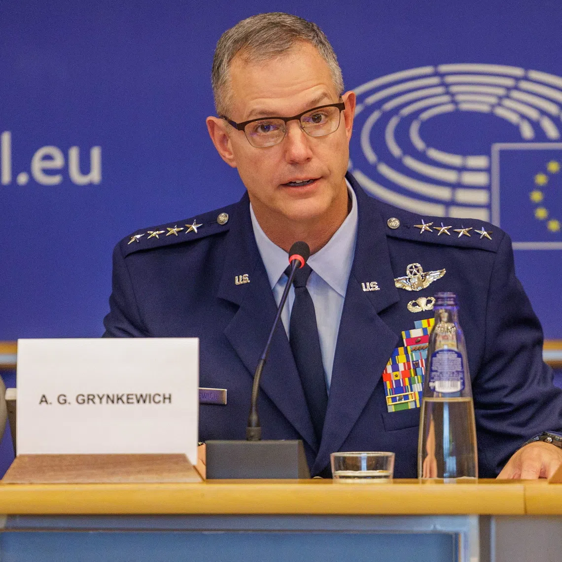 NATO Supreme Allied Commander Europe (SACEUR), US General Alexus G. Grynkewich (right), attending the European Parliament Committee on Security and Defence for an exchange of views in Brussels, Belgium, on Sept 28, 2026.