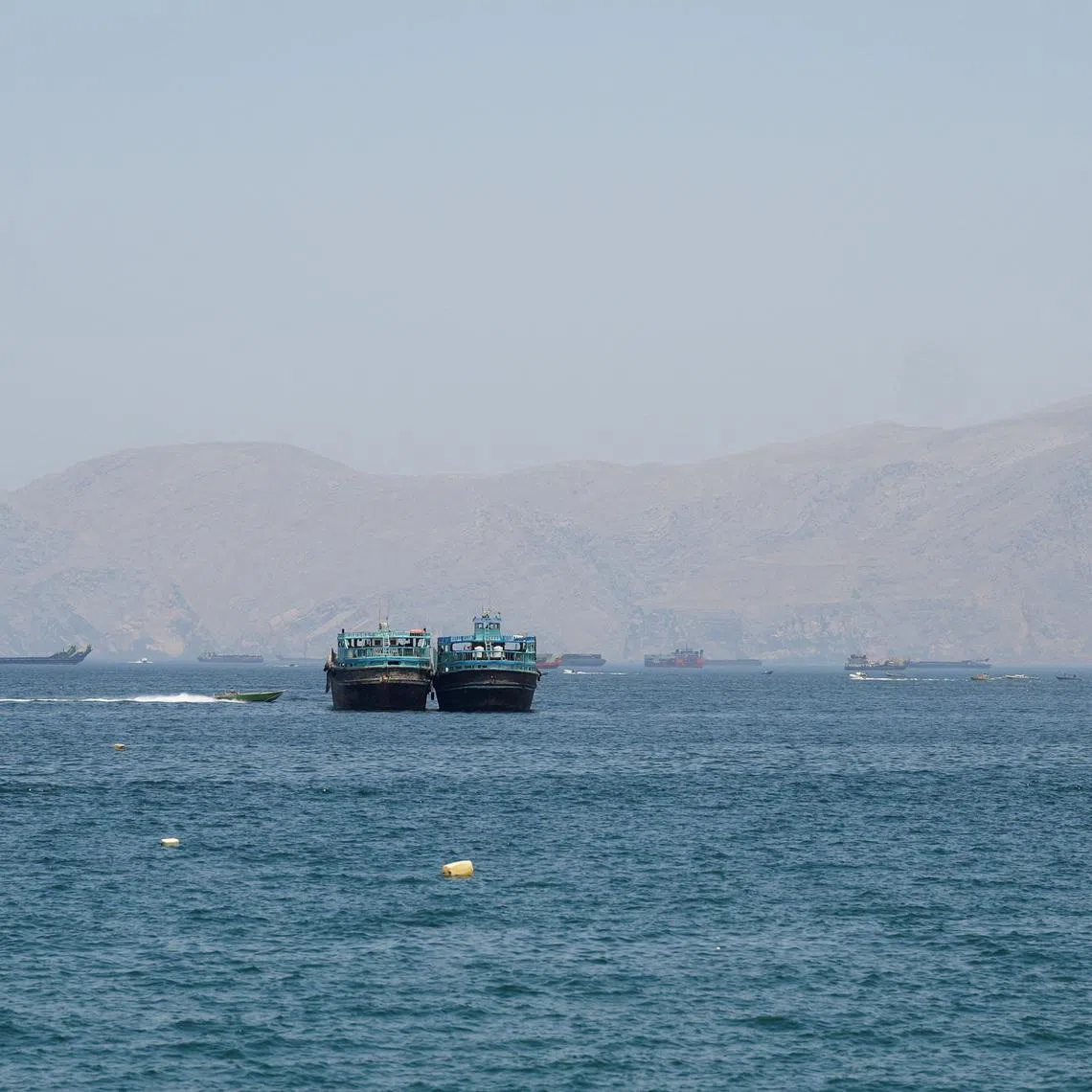 Vessels in the Strait of Hormuz, Musandam, Oman, May 6, 2026. REUTERS/Stringer
