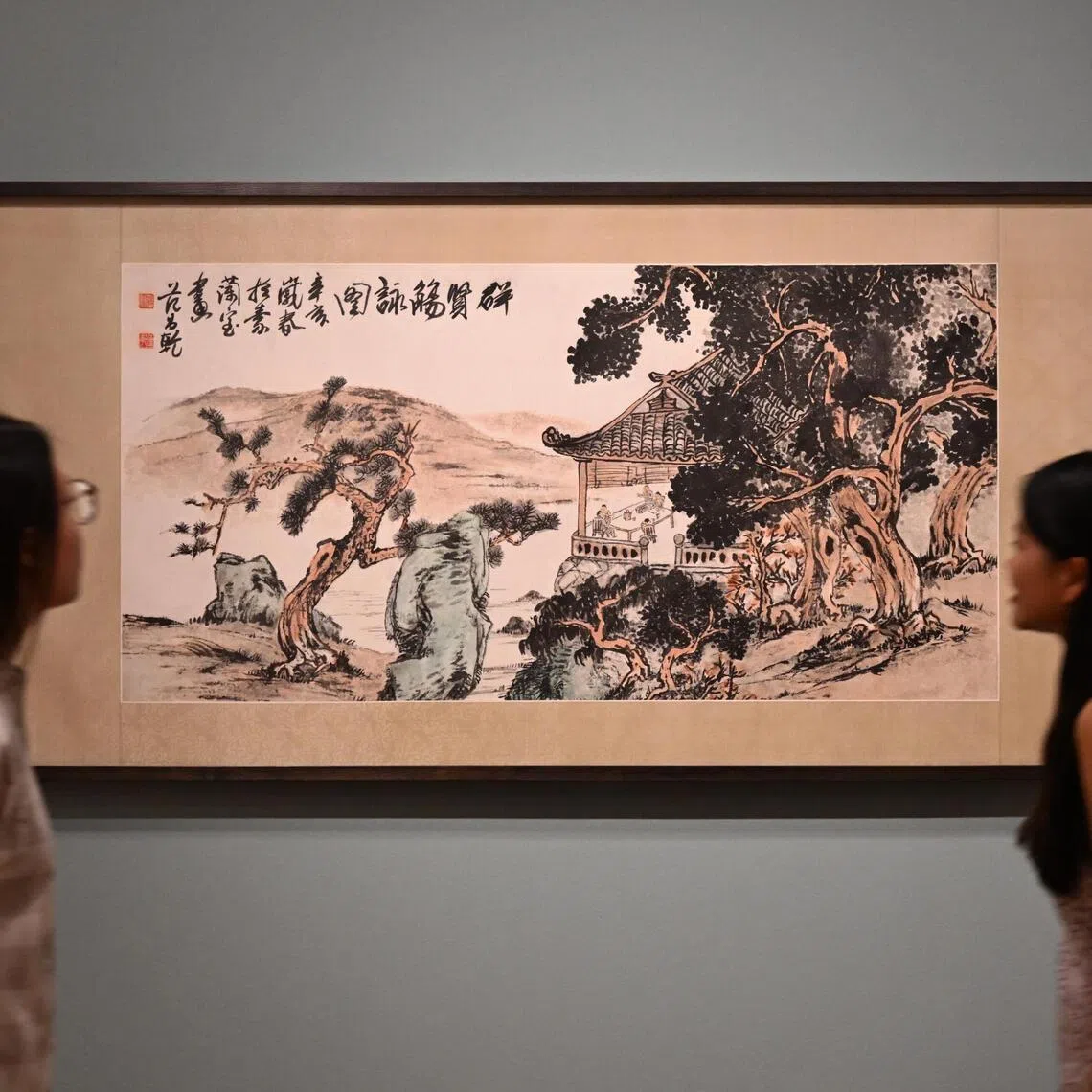The Gathering Of Poets at the media preview of Fan Chang Tien: Rhythm Of The Southern Brush at National Gallery Singapore on Oct 13.