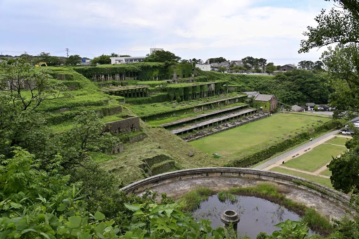FILE PHOTO: General view shows Kitazawa Flotation Plant at ruins of Aikawa Gold and Silver Mine in Sado on Sado Island, Japan August 19, 2021, in this photo taken by Kyodo. Picture taken August 19, 2021. Mandatory credit Kyodo/via REUTERS/File Photo