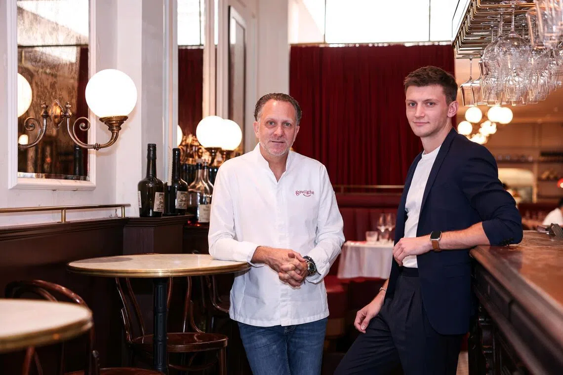 Bouillon Gavroche’s co-owners Frederic (left) and Jean Colin (right), pictured here at their other restaurant, Brasserie Gavroche. 
