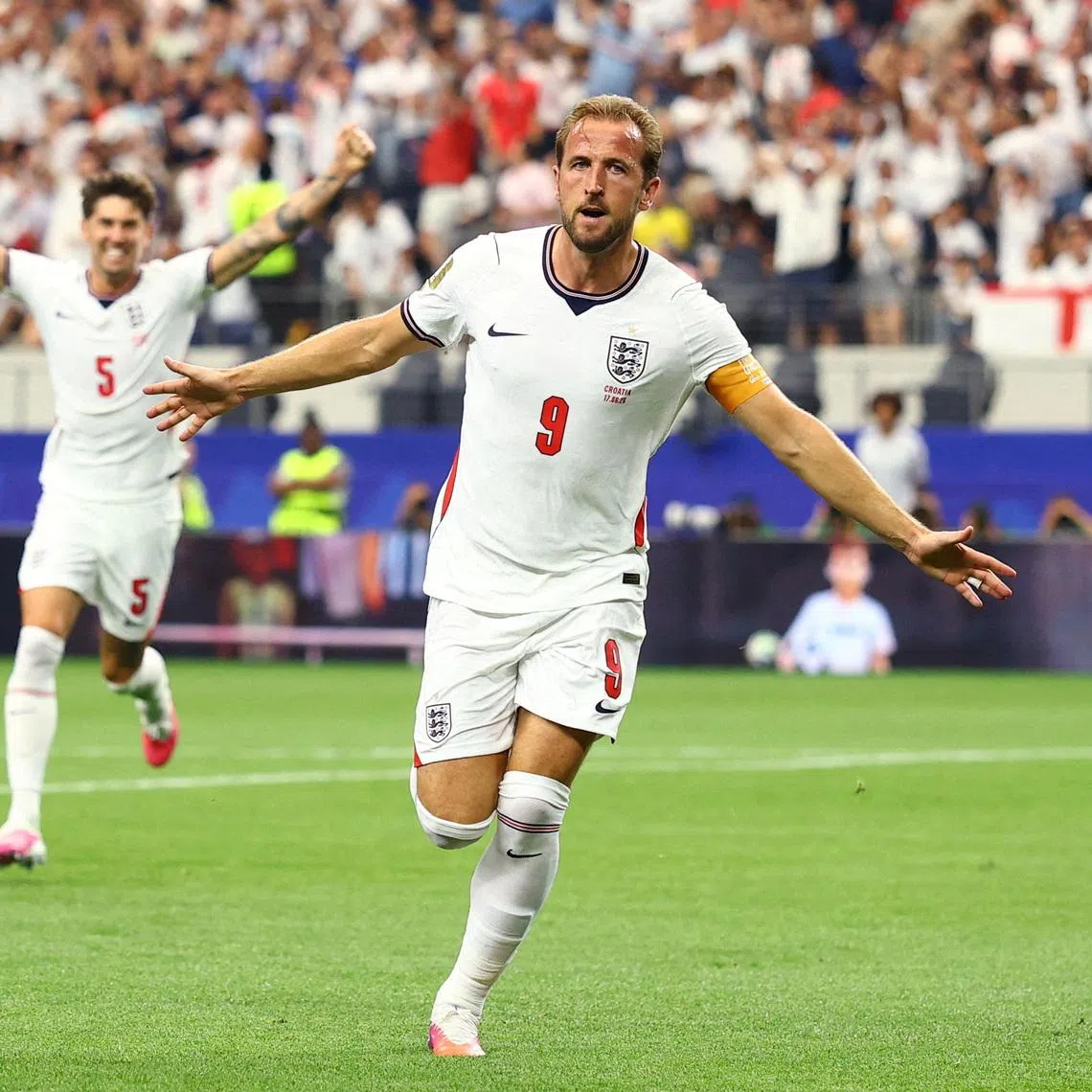 Soccer Football - FIFA World Cup 2026 - Group L - England v Croatia - Dallas Stadium, Arlington, Texas, U.S. - June 17, 2026 England's Harry Kane celebrates scoring their second goal REUTERS/Hannah Mckay
