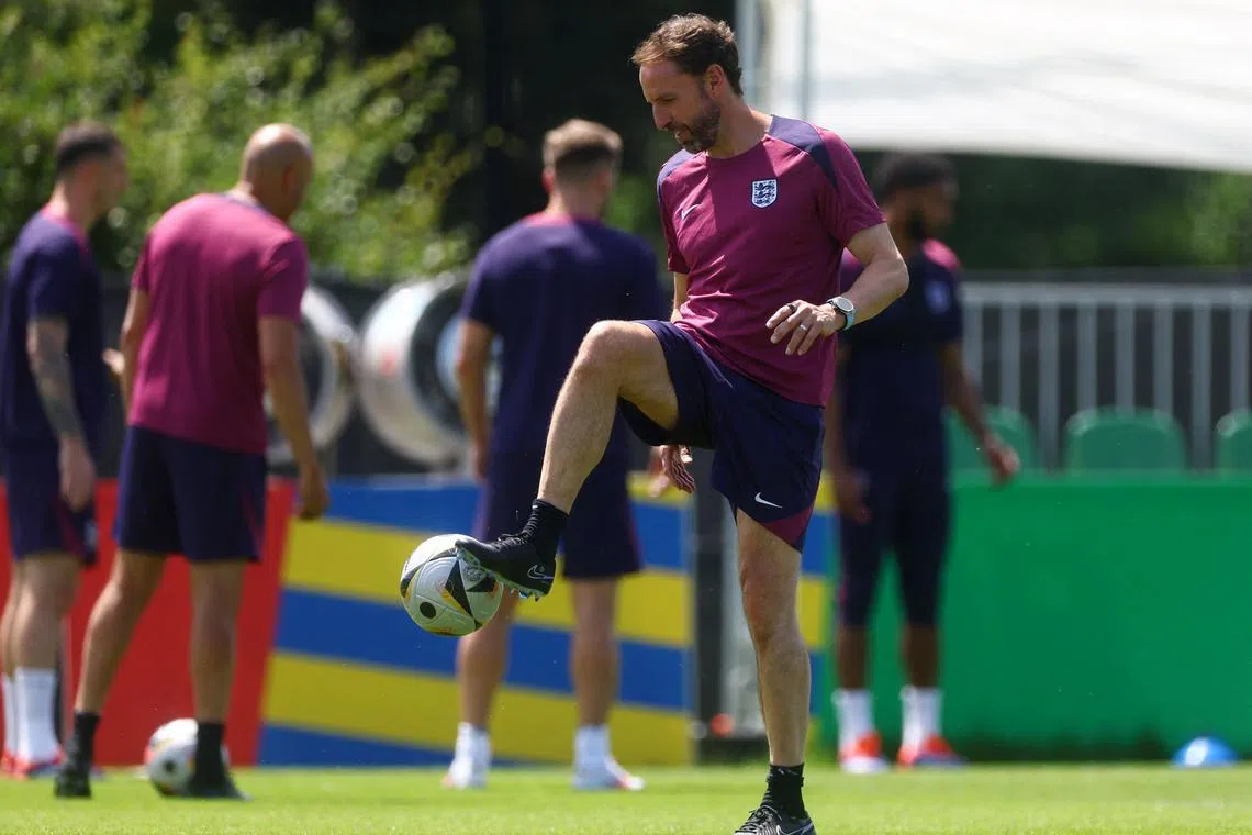 Soccer Football - Euro 2024 - England Training - Blankenhain, Germany - July 9, 2024 England manager Gareth Southgate during training REUTERS/Lee Smith