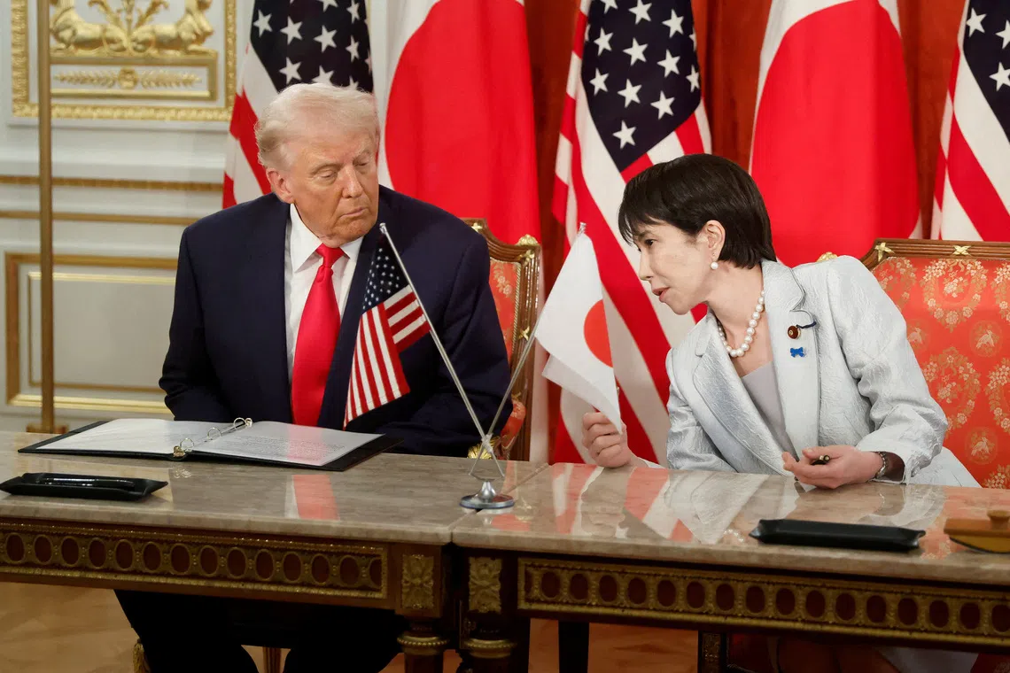 Mr Donald Trump told Ms Sanae Takaichi to avoid further escalation with China during their call, two Japanese government sources told Reuters.