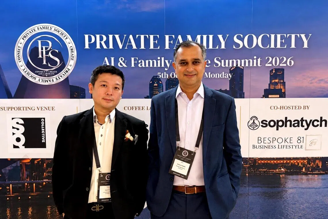 (From left) Sean Tan and Anupum Khaitan, who co-founded the Private Family Society in August, a community for family office principals, executives and chief investment officers across APAC.
