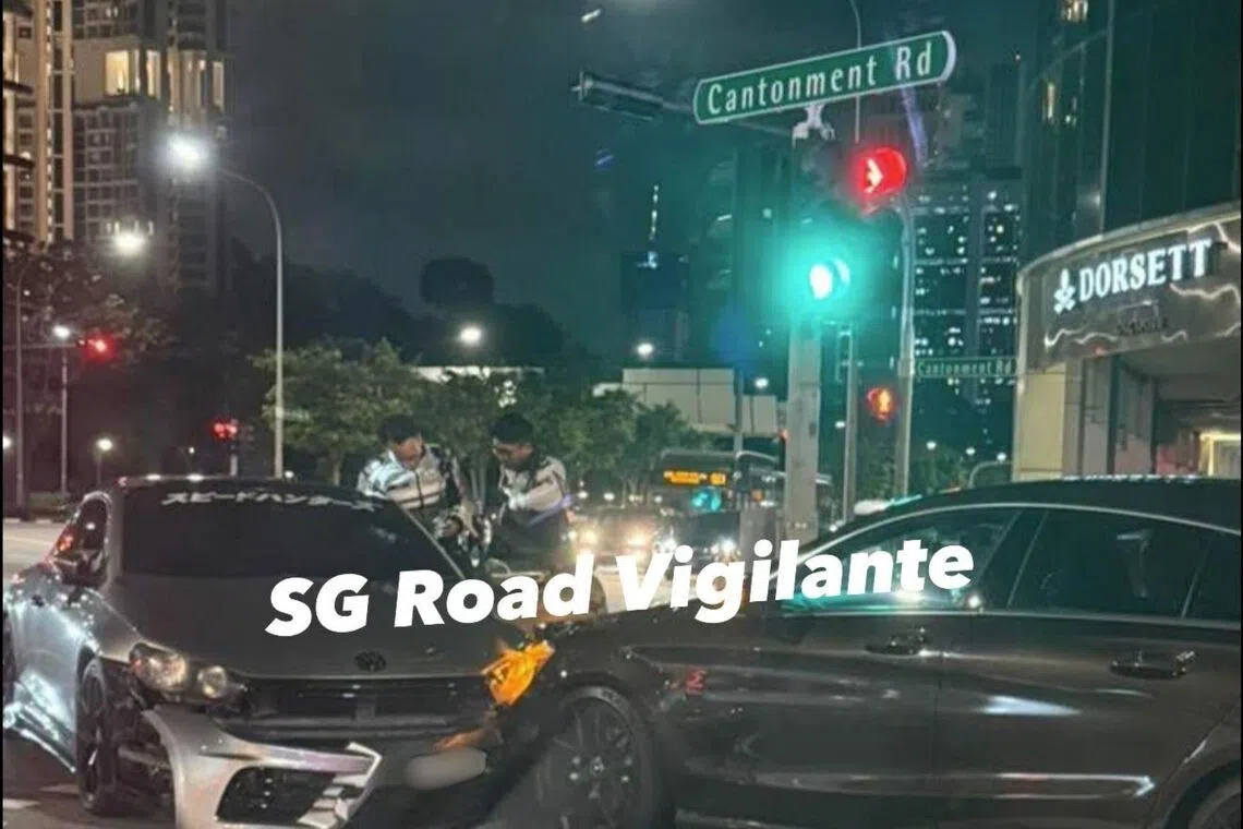 The Singapore Civil Defence Force assessed one person for minor injuries, who declined to be taken to hospital.