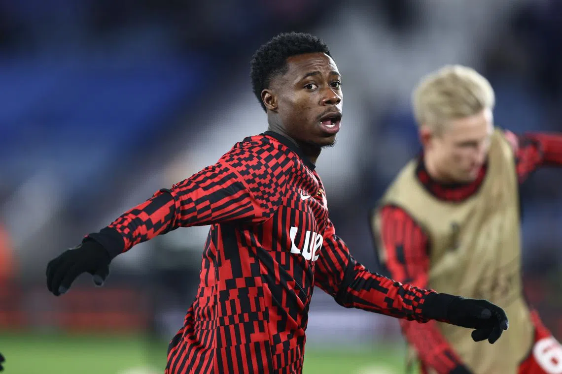 Soccer Football - Europa League - Group C - Leicester City v Spartak Moscow - King Power Stadium, Leicester, Britain - November 4, 2021 Spartak Moscow's Quincy Promes during the warm up before the match REUTERS/David Klein/File Photo