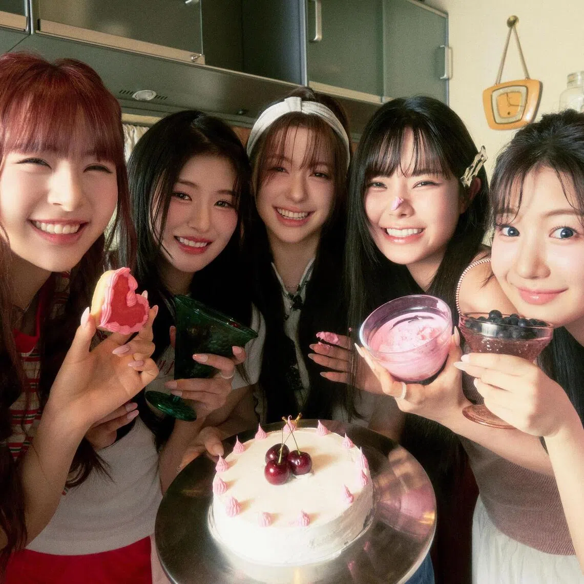 K-pop girl group Fifty Fifty, comprising (from left) Hana, Athena, Chanelle Moon, Keena and Yewon, will release a new album on Nov 4. 