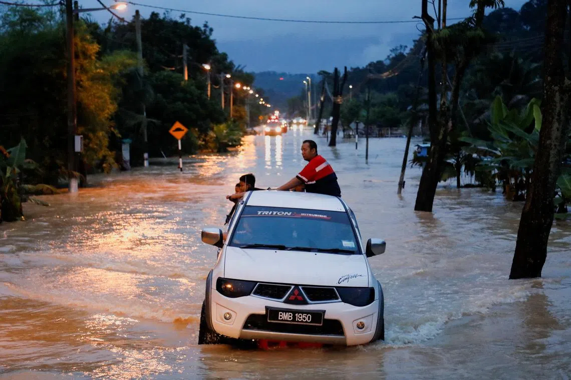 A flooded area, following heavy rainfall in Klang, Selangor, on  November 10, 2022. 