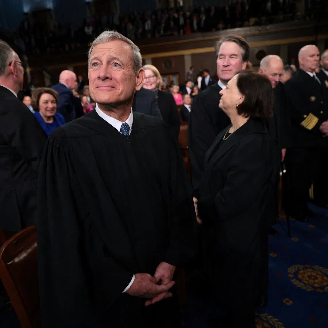 Chief Justice of the Supreme Court John Roberts attends U.S. President Donald Trump's address to a joint session of Congress at the U.S. Capitol on March 4, 2025 in Washington, DC.  Win McNamee/Pool via REUTERS
