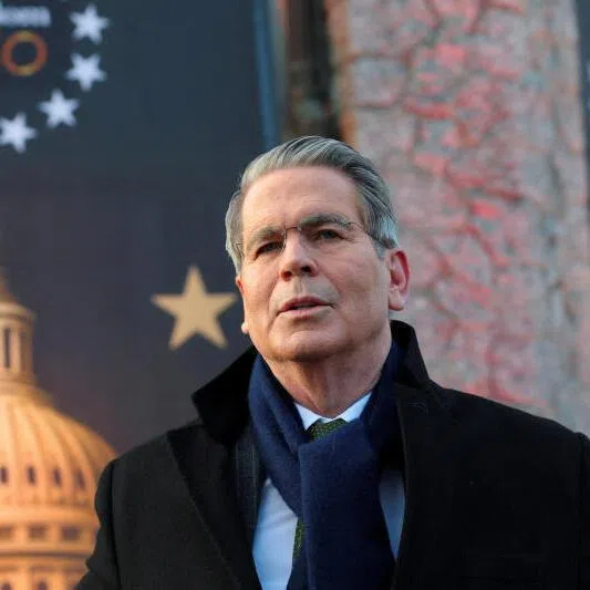 US Treasury Secretary Scott Bessent gives a statement during the World Economic Forum (WEF) meeting in Davos, Switzerland, on Jan 19, 2026.