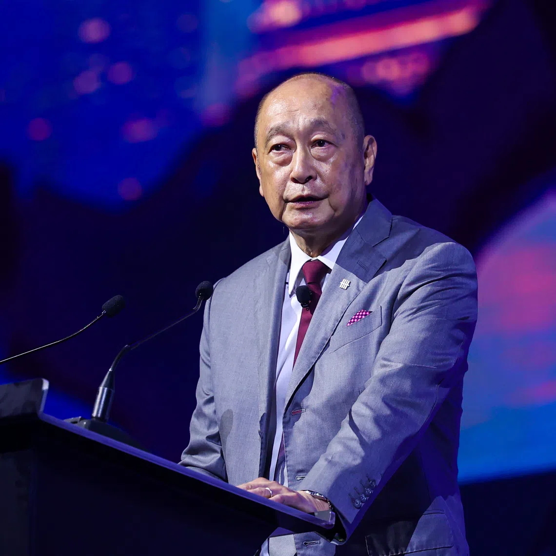 UOB’s deputy chairman and chief executive Wee Ee Cheong speaking at the Singapore FinTech Festival 2025 on Nov 12.