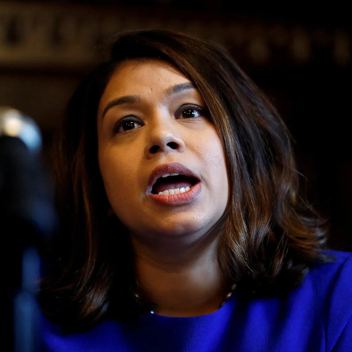 FILE PHOTO: MP Tulip Siddiq attends a news conference with Richard Ratcliffe, the husband of jailed British-Iranian aid worker Nazanin Zaghari-Ratcliffe, in London, Britain October 11, 2019. REUTERS/Peter Nicholls/File Photo