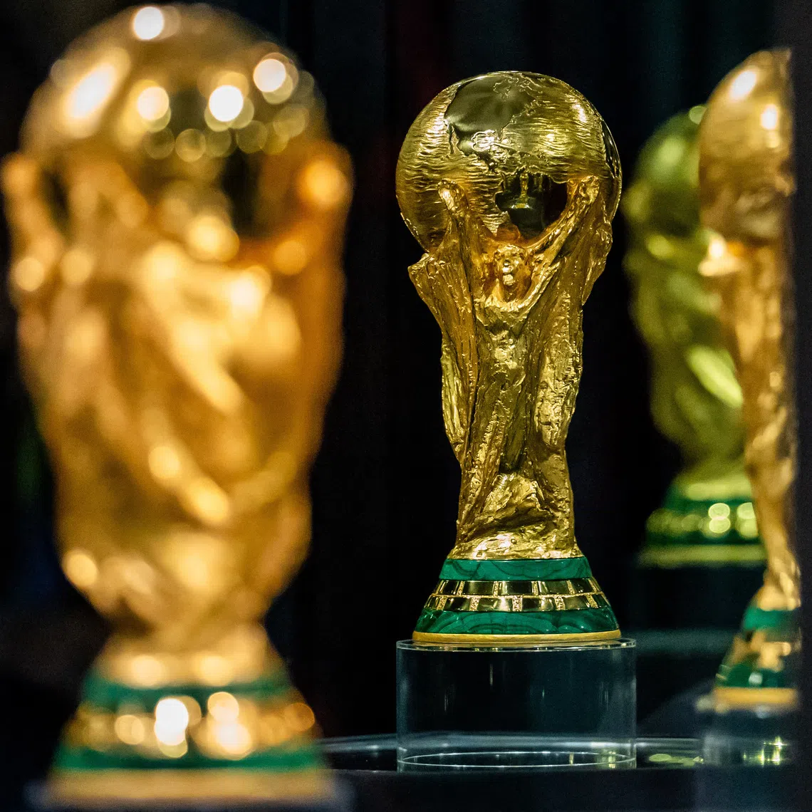 May 25, 2026; Toronto, ON, CAN; FIFA World Cup is displayed during the FIFA World Cup Trophy Tour by Coca-Cola at Nathan Phillips Square. Mandatory Credit: Kevin Sousa-Imagn Images