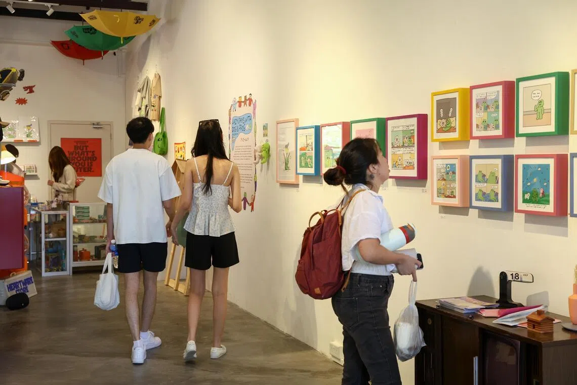 The gallery space in Heartware, which now features art by Irish comic artist Niall Breen.
