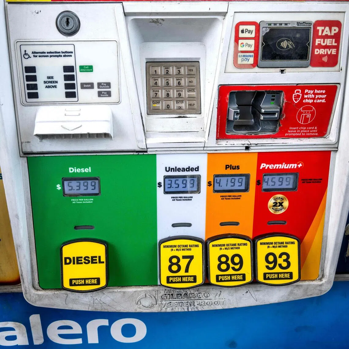Gasoline prices are seen at a Exxon gas station in Huntsville, Texas, on Sept 8.