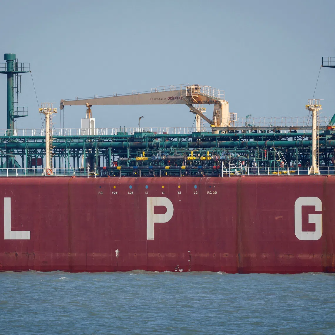 An Indian liquefied petroleum gas (LPG) carrier, Shivalik, arrives at Mundra Port via the Strait of Hormuz, amid the U.S.-Israel conflict with Iran, in Gujarat, India, March 16, 2026. REUTERS/Amit Dave