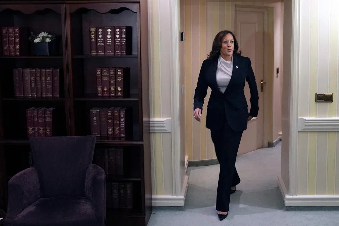 US Vice President Kamala Harris discussed challenges posed by China with the leaders of France and Germany.