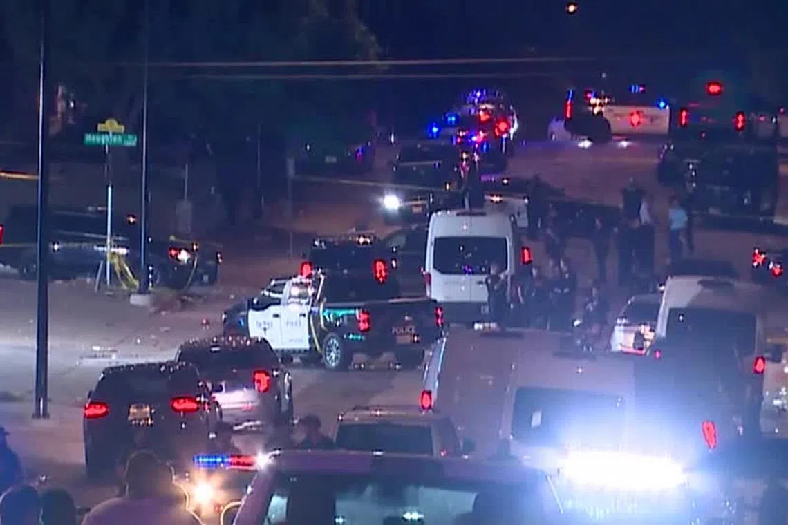 Shooting in Texas leaves at least 3 dead. Video grab shows police at the scene of the shooting.