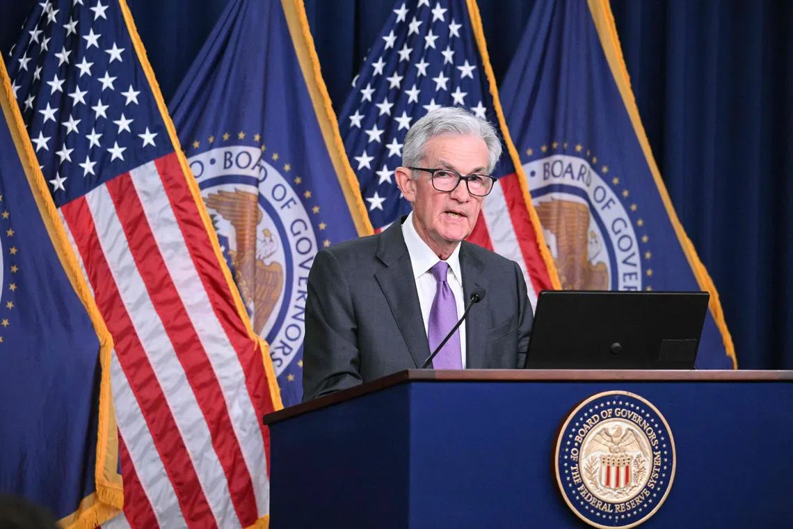 US Federal Reserve chairman Jerome Powell speaks during a press conference at the end of the two-day Federal Open Market Committee meeting.