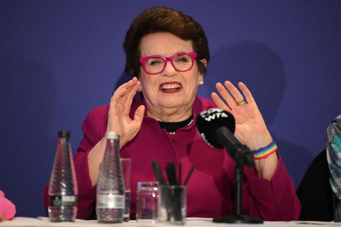 US tennis legend Billie Jean King is the driving force behind the WTA's formation and remains an advocate for equality.