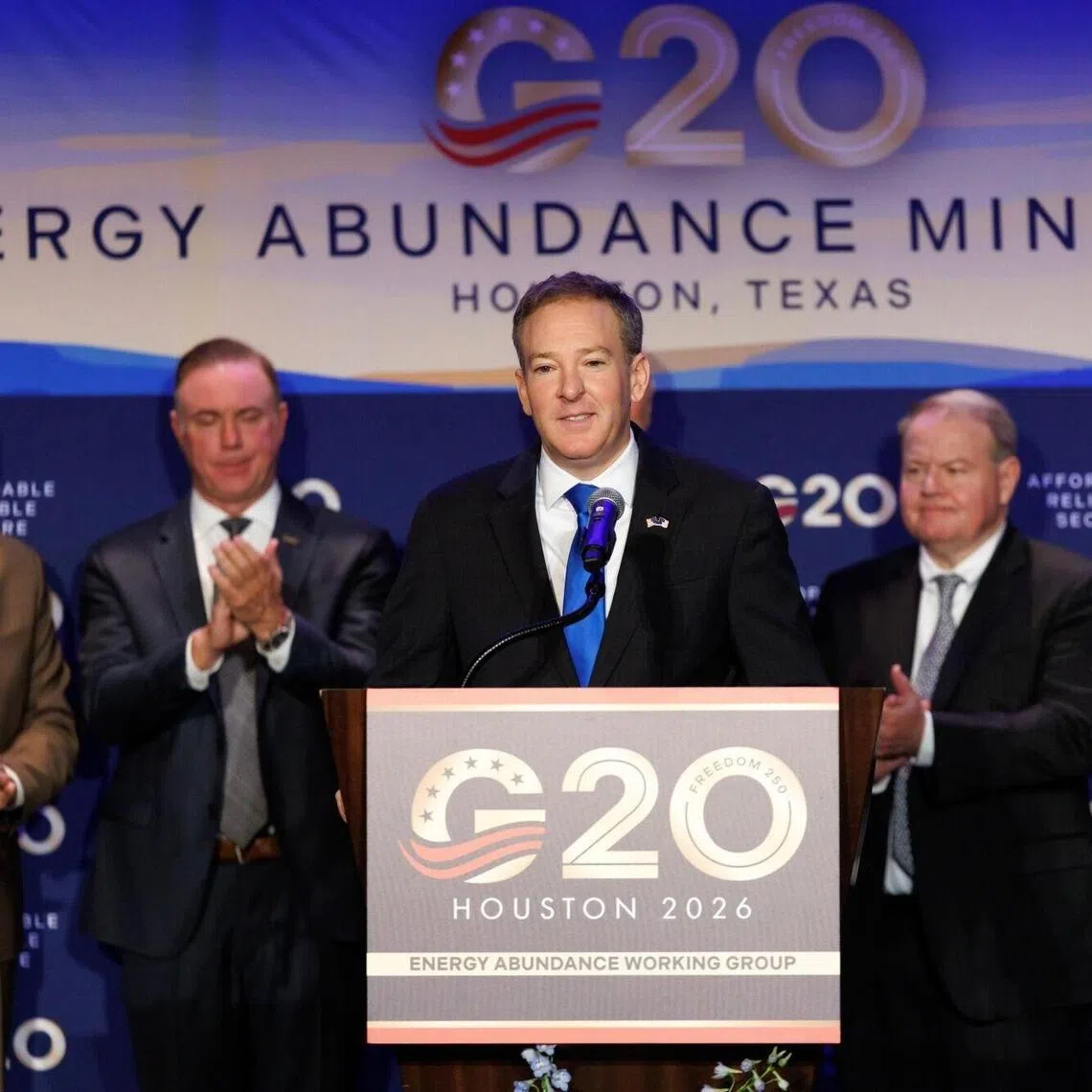 US EPA administrator Lee Zeldin (centre) said the moves will help build new generating infrastructure needed to meet skyrocketing electricity demand.